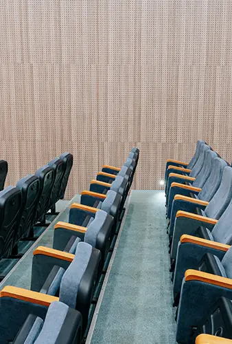 Moderner Veranstaltungssaal mit Sitzreihen
