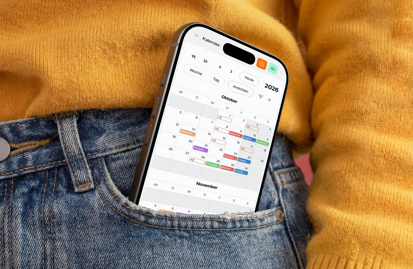 Venue25-Kalender auf einem Smartphone