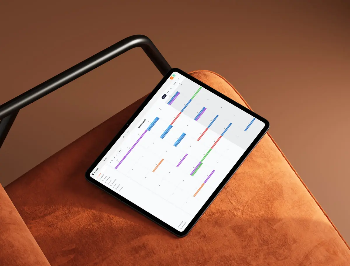 Venue25-Kalender auf einem Tablet